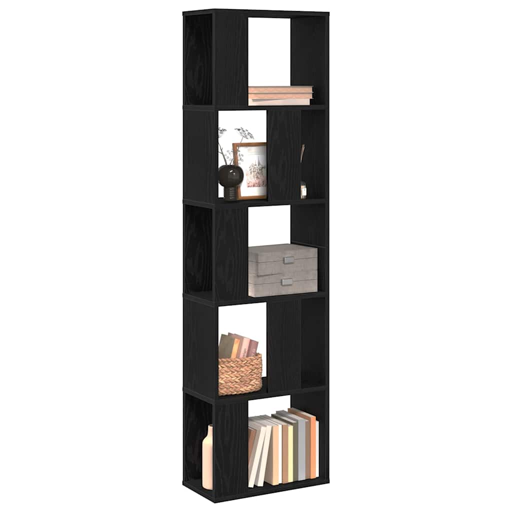 Bookshelf Black Oak Effect 45 x 23.5 x 162.5 cm