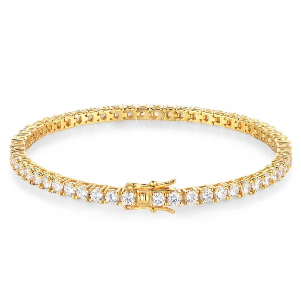 Gold/Silver Zircon Crystal Bracelet Jewelry Tennis Bracelet Sparkling Rhinestone Bangle  Women