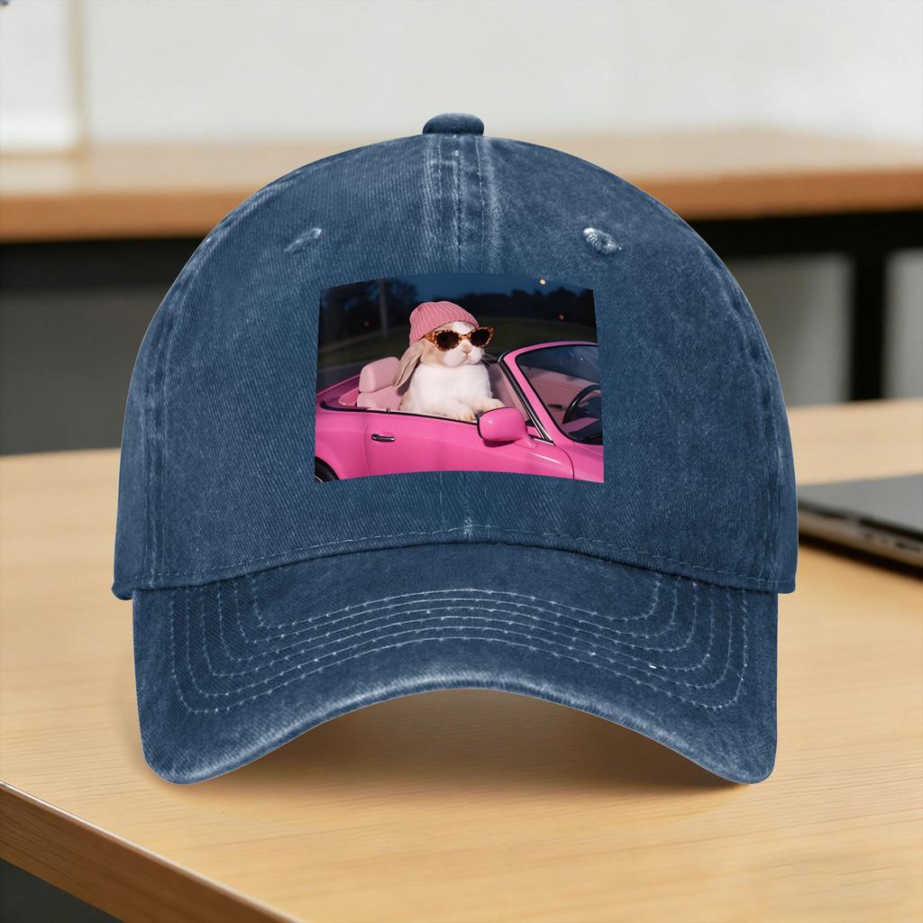 Funny CAR Bunny Meme Casual Baseball Cap For UnisexTeens Summer  Hunting Camping Trucker Hat Design Adjustable Baseball Caps