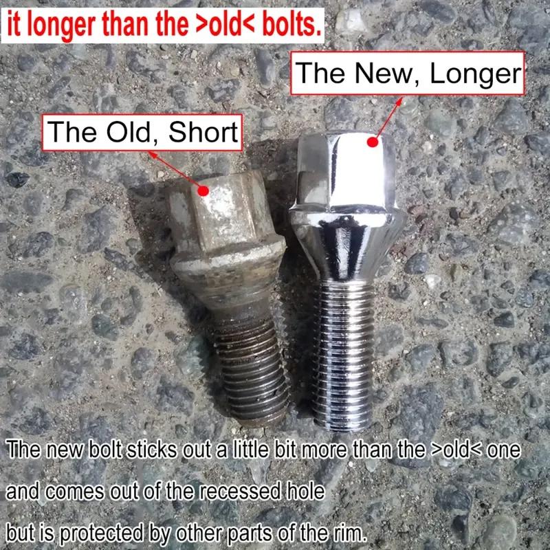 4/5pcs Car Wheel Tyre Nut Stud Lug Bolt Screw Longer for Dacia Duster HS Logan Sandero B90 2008-2014 8200473313 8200610460 Parts