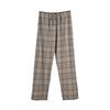 Unisex Plaid Flannel Lounge Pants Loose Fit Pajama Bottoms Casual Sleepwear Home Bottoms Trousers