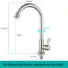Brushed Stainless Steel Kitchen Faucet, Single Cold with Full Copper Core, 4-Point Connection