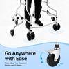 Stand Up Walker 8 Wheels Elderly Handicap Rehab Walking Aid Adjustable Stable Carbon Steel Anti Tilt Soft Sponge Seat