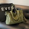 Solid Color Corduroy Shoulder Bag Large Capacity Crossbody Bag Canvas Tote Bag  All-match