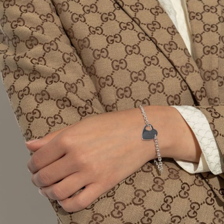GUCCI Heart-charm Chain-kink Bracelet YBA796301001