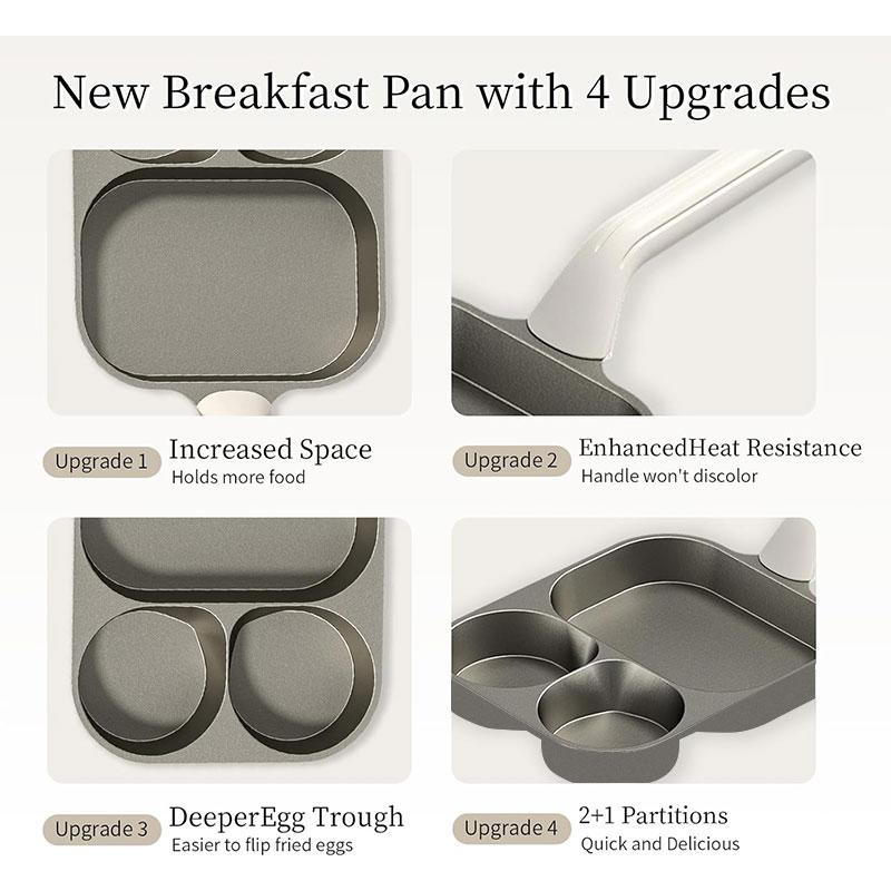 Non Stick Egg Omelette Cooker Pan Titanium Coating Versatile Breakfast Skillet for Eggs Pancakes Crepes Sandwiches Frying Pan