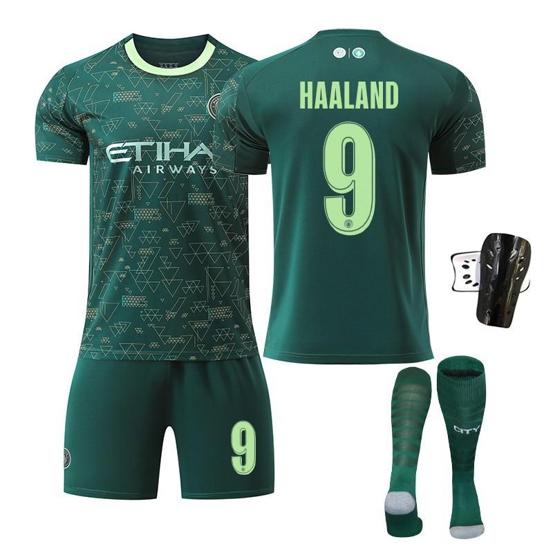 25-26 Manchester City's Three Passengers No. 9 Harland Football Uniforms Set Men's 10 Sherki 47 Forden 16 Rodrigo