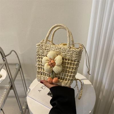Summer Small Bag Women's Bag 2025 New Trend Fashion Casual Straw Messenger Bag Woven Portable Bucket Bag