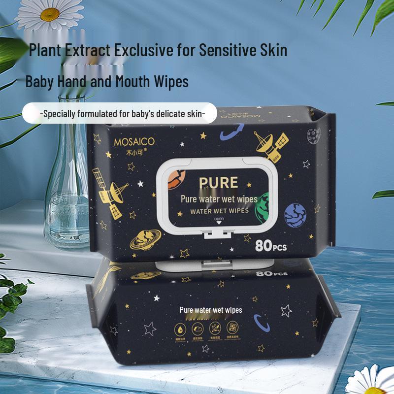 Baby Wipes - 80 Thickened Wipes for Infants & Toddlers, Household Hand & Mouth Large Pack.