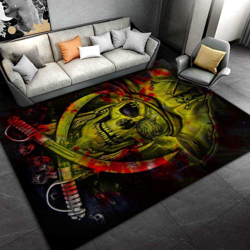 Skeleton Sea Pirate Pattern Rug Carpet for Living Room Bathroom Mat Creative Doormat Carpet for Bedroom Home Decor Play Mats