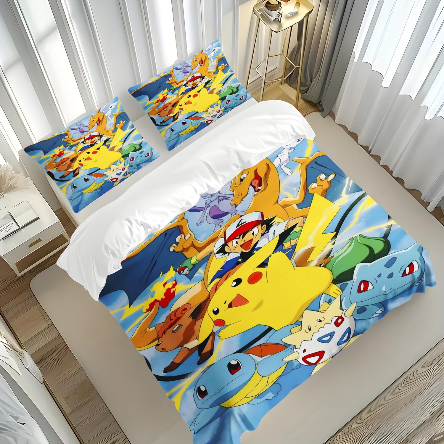 

Electric Mouse Anime Carton Comfortable Quilt Cover Polyester Duvet Printed Warm Comforter Beding Children s Gift Various Sized Dimensions Available 120*200cm Single