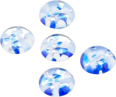 ADERIA Tsugaru Vidro Chopstick Rest Dot Blue 5 Pieces Made In Japan Stylish Cute Glass Gift for Housewarming Retirement Birthday Gift F49050 (ADERIA)