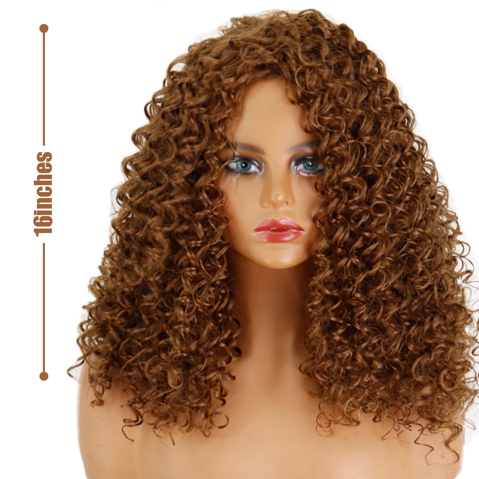 MERISIHAIR Afro kobiety peruka krótka z kręconymi włosami z grzywką z włókna syntetycznego naturalna czarna peruka z kręconymi włosami typu Kinky dla codziennego noszenia na co dzień