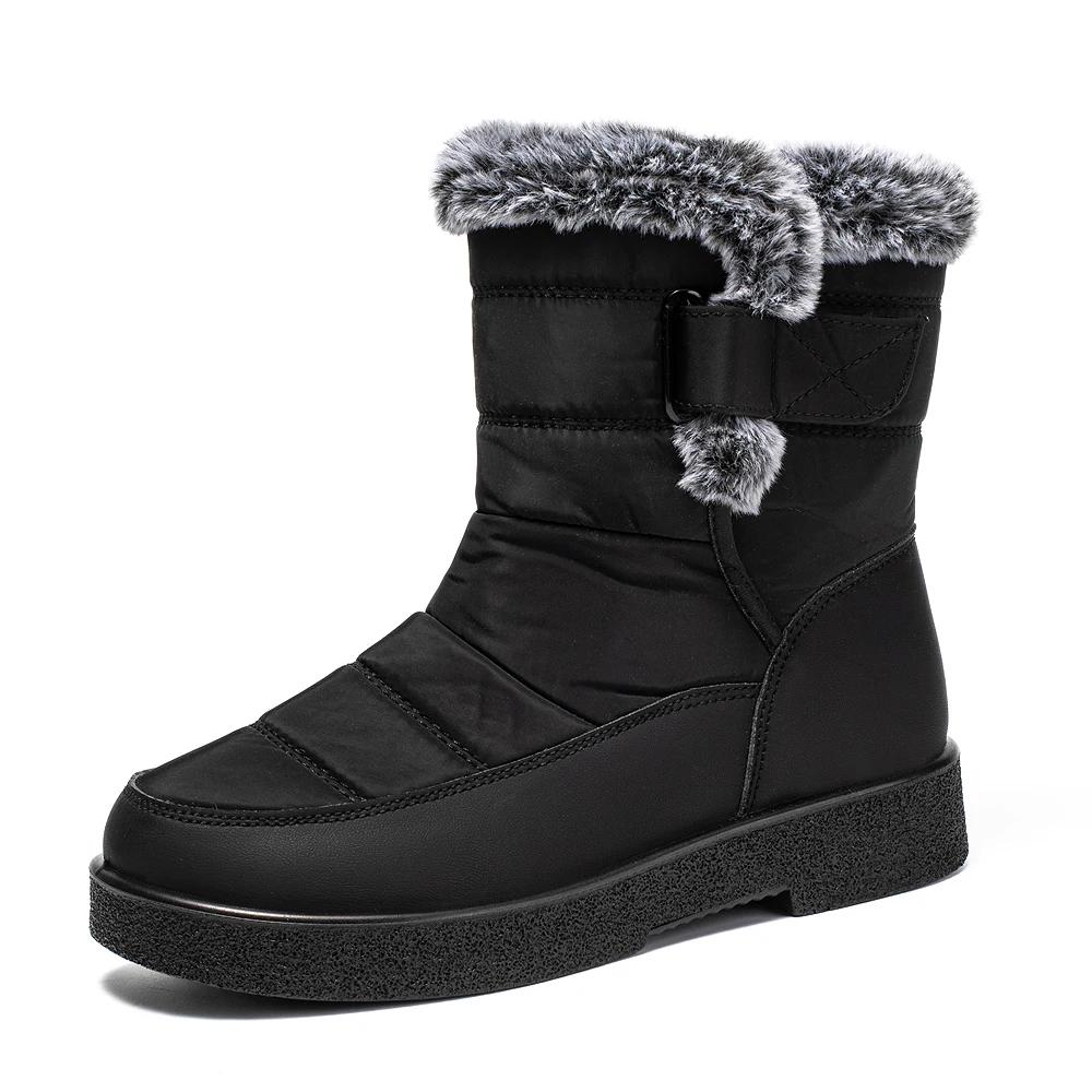 Fashion Women's Waterproof Winter Snow Boots Non Slip Platform Warm Ankle Boots Women Thicken Plush Cotton Padded Shoes Botas De Mujer