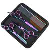 7.0 Inch, Color Electroplating 3 Packs, Pet Beauty Scissors, Straight Scissors, Steel Comb For The Set.