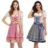 Elegancka Damska Sukienka Dirndl Na Oktoberfest Niemieckie Święto Piwa Z Klasycznym Wzorem
