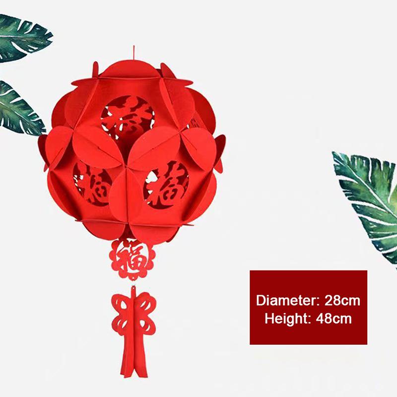 Chinese Red Paper Lanterns Festival Decorations Celebration Supplies Waterproof Assorted Sizes For New Year