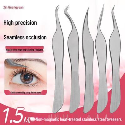 Pince à cils de précision haut de gamme pour techniciennes professionnelles - Application sans aimant pour la greffe et la mise en bouquets de cils.