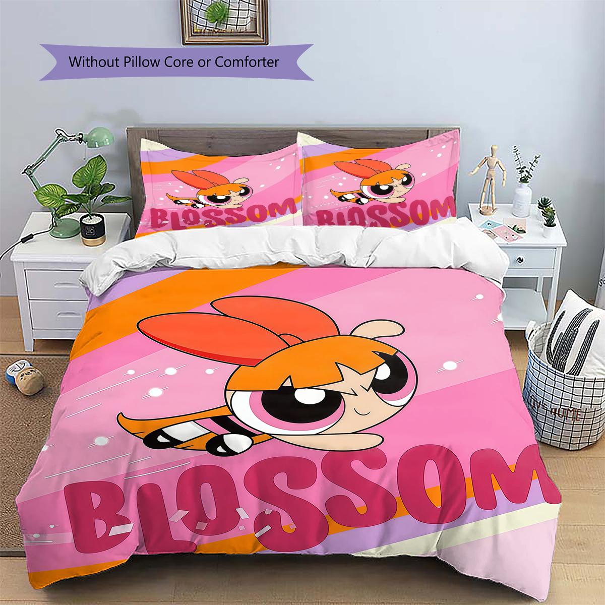 Powerpuff Girls Blossom Cute Duvet Cover & Pillowcases, Powerpuff Girls Fan Bedding, Ideal Gift.chl 135x200cm