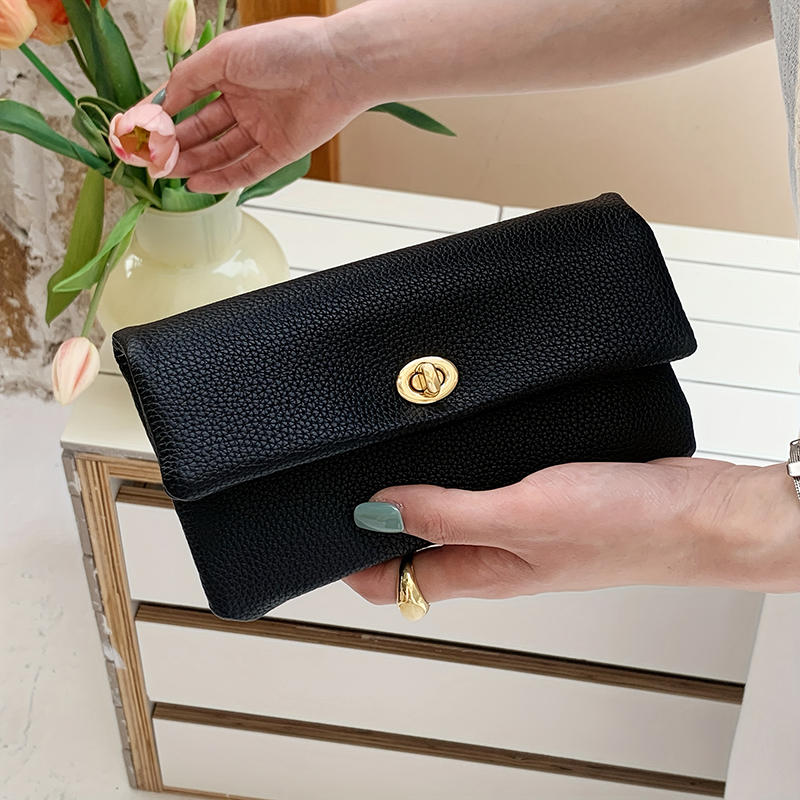 Stylish Women Wallets Long Hasp PU Leather Purses Portable Money Bag Solid Color Simple Multifunctional Coin Holder Fashionable Ladies Purse