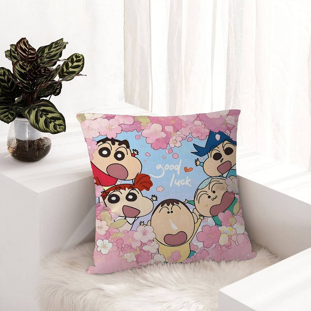 C-Crayon Anime S-ShinChans Maple Design Cushion Cover Happy Autumn Harvest Decor Holiday Decorati Pillow Cover