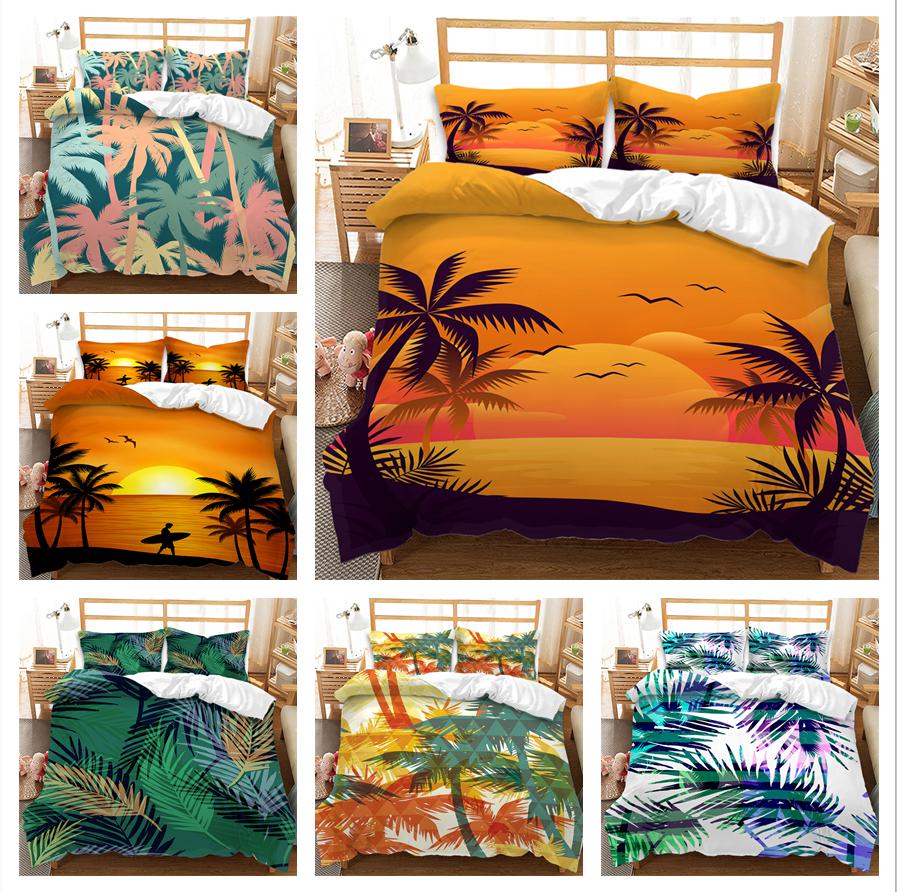 

Комплект постельного белья для дома, новое покрывало с 3D принтом кокоса для всей семьи, полноразмерное пододеяльник и наволочка из микрофибры