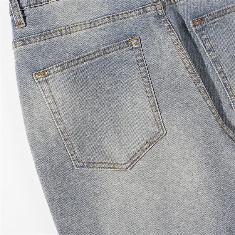 Chutang Men's Flared Vintage Washed Stretch Jeans