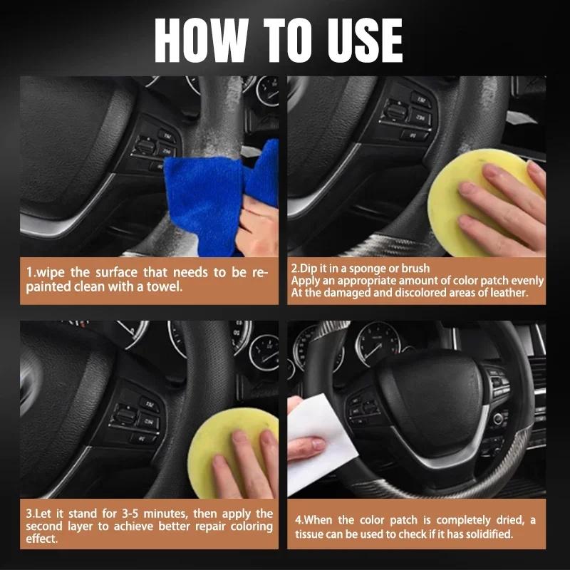 Leather Repair Paste, for Steering Wheel Restoration, Anti-aging, Scratch Repair, Car Interior Conditioning, Plastic Oxidation