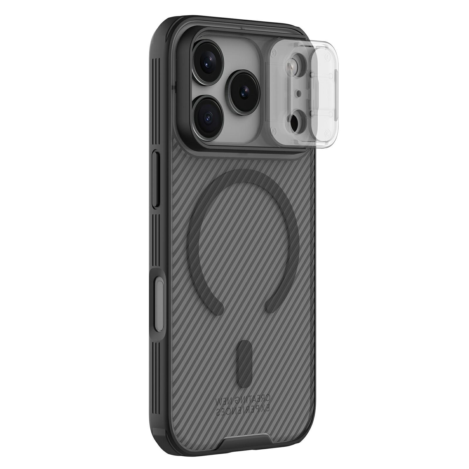 

NILLKIN Camshield Pro Magnetic Series For iPhone 17 Pro Case TPU + PC Clear Black Phone Cover with Camera Slider