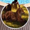 Fox Round Beach Towel, Jungle Wild Animal Beach Blanket,Rustic Farmhouse Woodland Fox Absorbent Quick Dry Pool Towel Picnic Mat