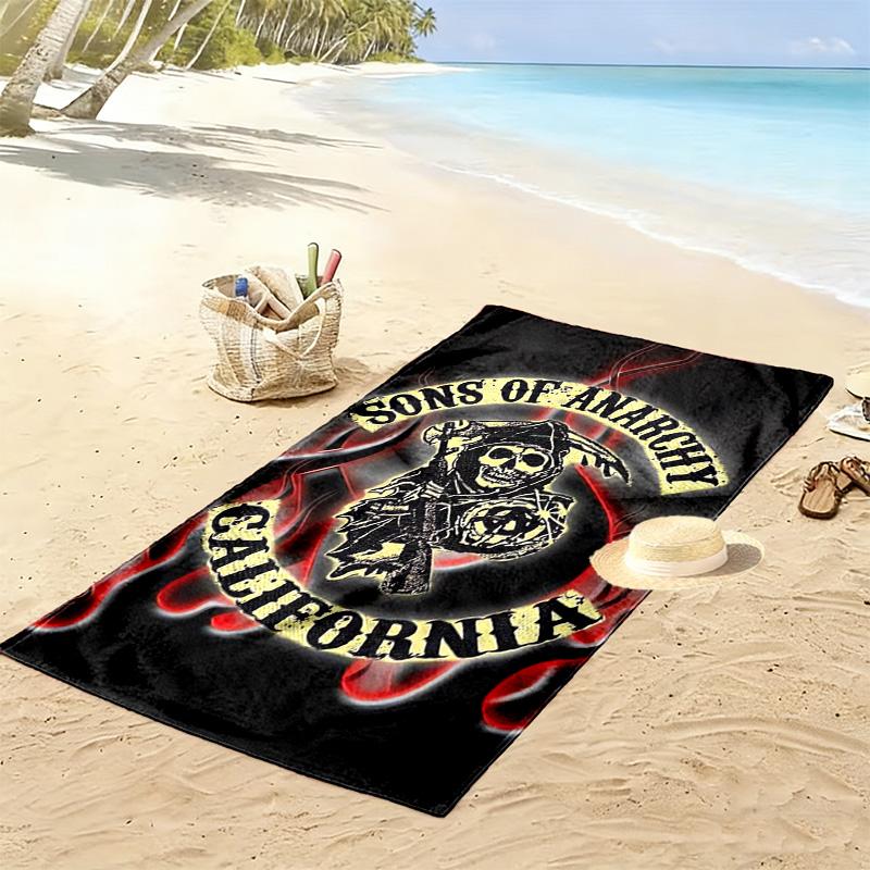 Sons Anarchy: Brotherhood Rebellion beach towel Beach towel for vacation photos beach Outdoor pool towel Absorbent bath towel seaside