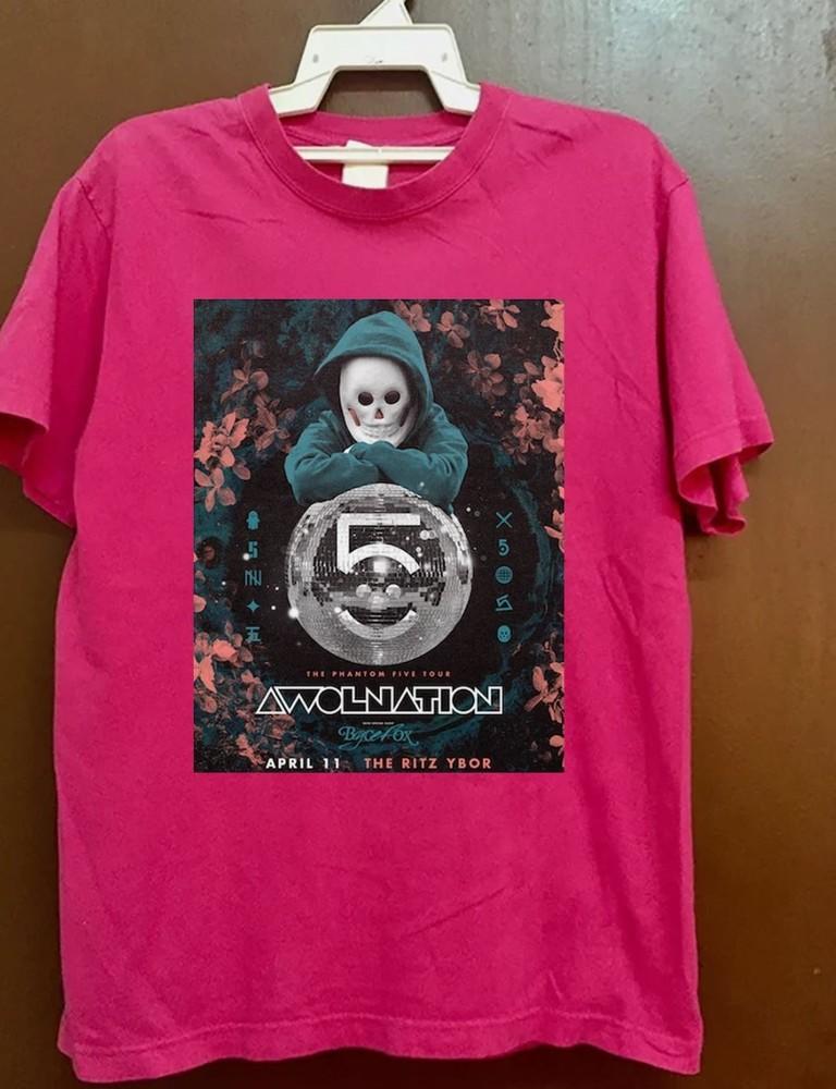 AWOLNATION The Phantom Five Tour Short Sleeve Pink All Size Shirt