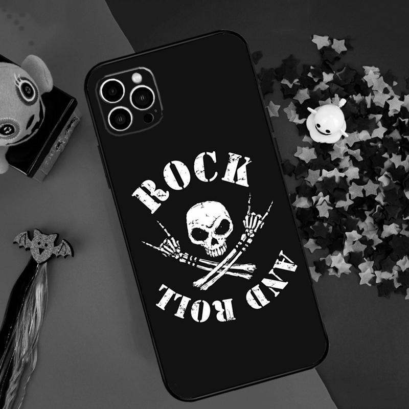 Rock Roll Skull Bumper Case For iPhone 14 15 16 Pro Max 11 12 13 Pro Max Mini XR 16e 16 15 Plus Phone Cover