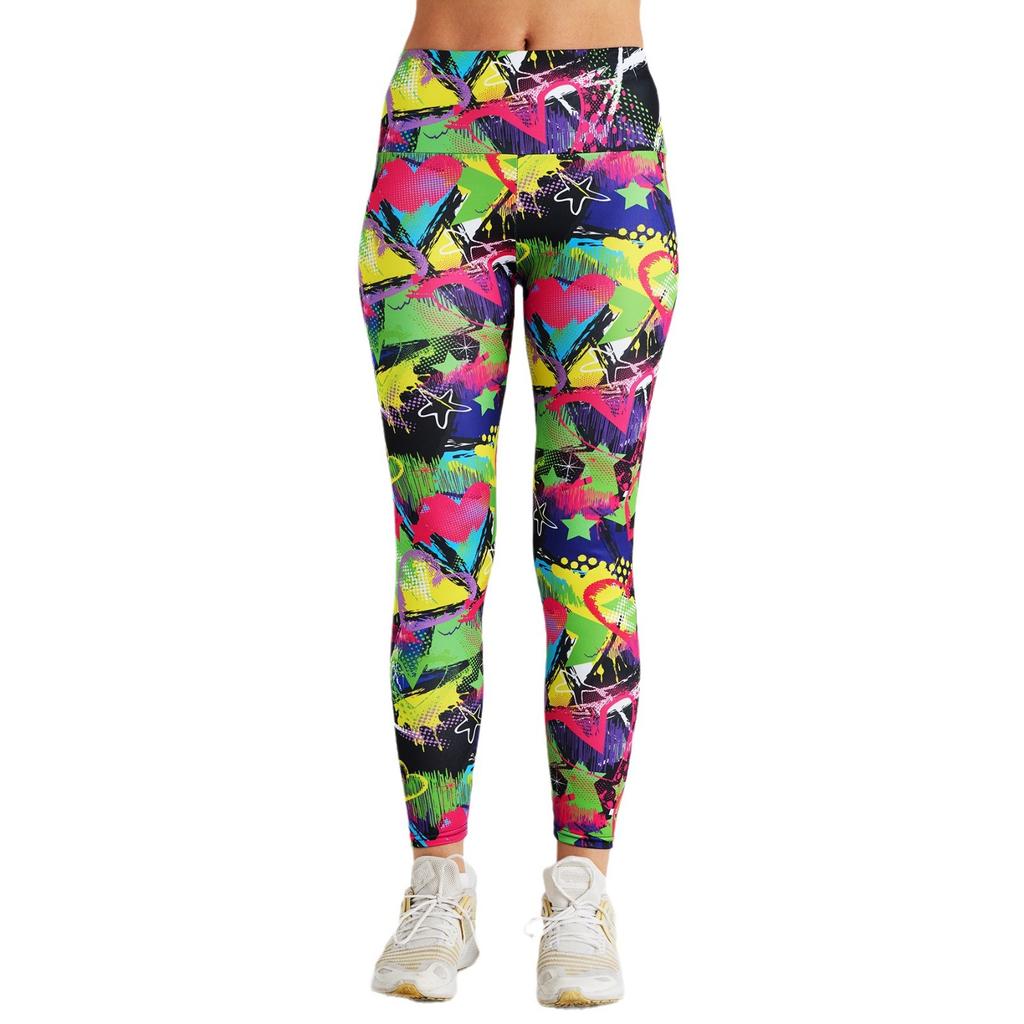 Fitness Yoga Pants High Waist Abstract Love Star Printed Workout Pants Women's Sports Fashion Bottoms