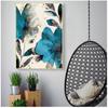 Scandinavian Blooming Life Botanical Print Wall Art Canvas Paintings Vintage Blue Paint Flowers Living Room Posters Wall Art Decoration