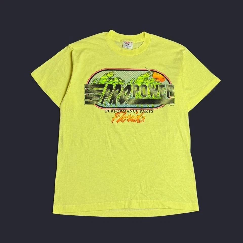 

1980s Florida Pro Power Performance Parts yellow cotton t-shirt Size XL 3XL