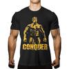 Casual Street Fun Fashion T-shirt Conquer Shirt Arnold St Schwarzenegger T Shirt Bodybuilding Workout Muscle Tee