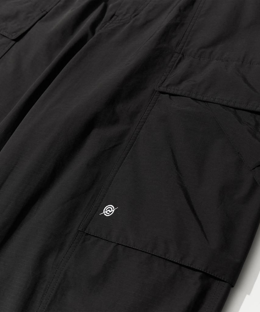 Kallapataleu Nylon Rib Wide Pocket Pants - Black