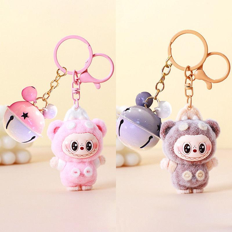 Labubu Plüsch Schlüsselanhänger Niedlicher Overall Cartoon Labubu Anhänger Accessoires Geschenke