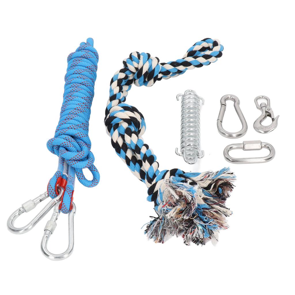 Spring Pole Dog Toy 360 Degree Rotating Muscle Builder Interactive Puppy Tug Rope Toy for Indoor