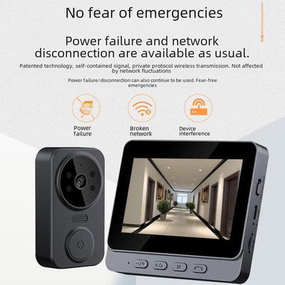 Timbre con videoportero inalámbrico M12 con pantalla y alerta de voz de vigilancia HD
