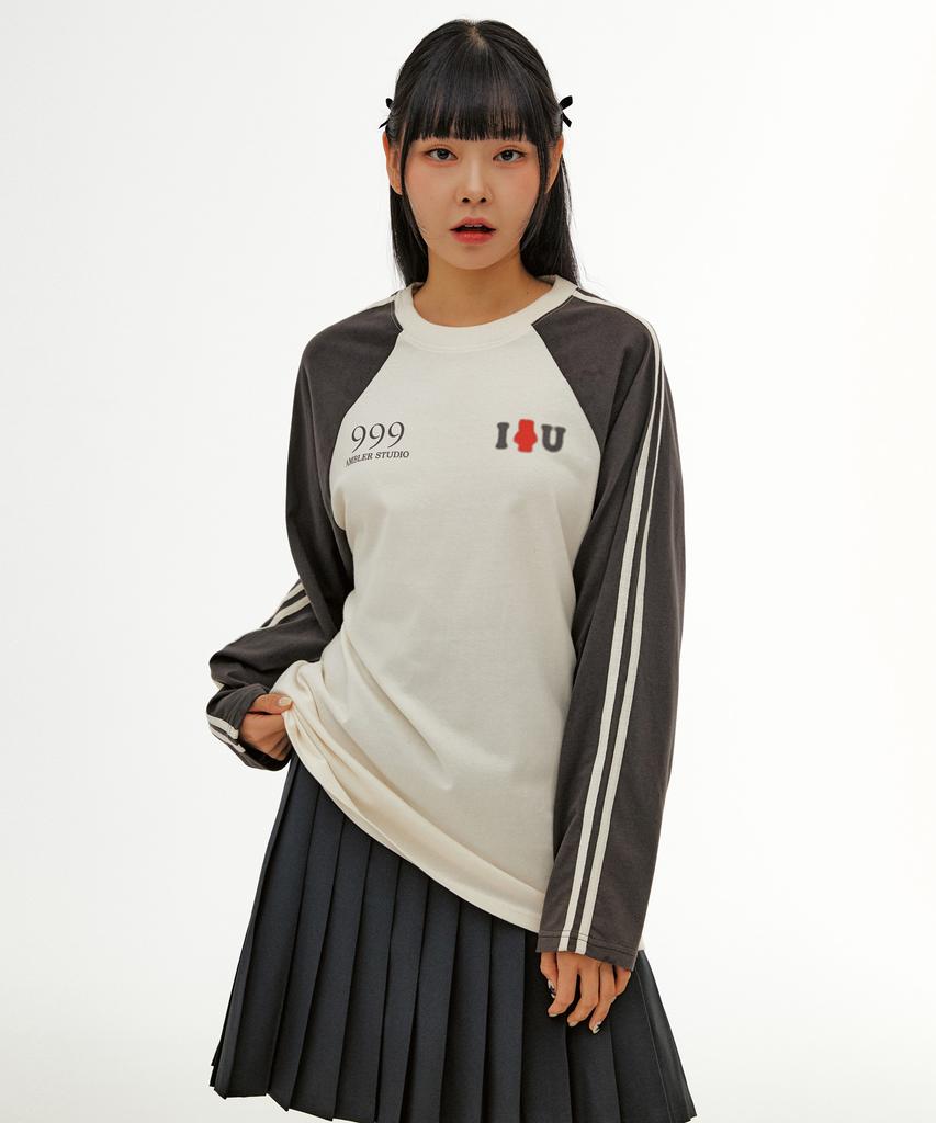 AMBLER I-Gom U Raglan Oversized Long Sleeve Ajs101 (Dark Gray)