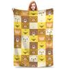 Rilakkuma Flannel Blanket Winter Warm Throw Blanket for Kids Adult Bedroom Graphic Bedspread Sofa Bed Cover