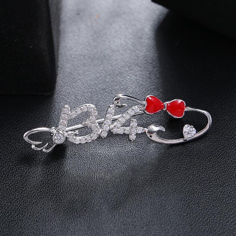 

День святого Валентина 520 хрустальный циркон высококлассная брошь для мужчин и женщин, простая креативная одежда, булавка-брошь с аксессуарами