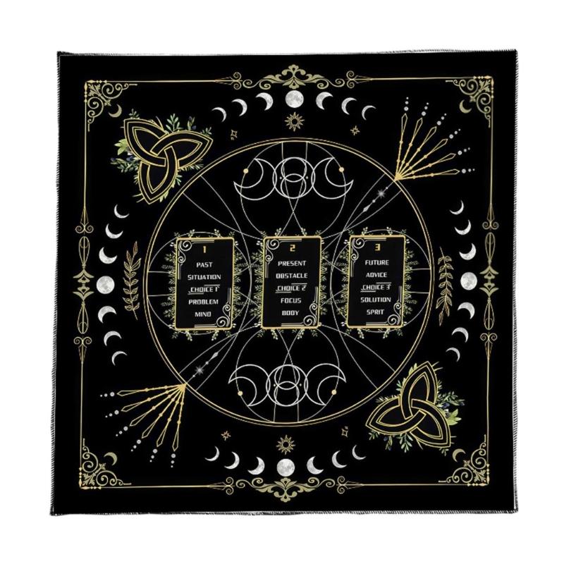 Artistic Occult Theme Table Mats Durability Elegant Pattern Tablecloth Tarots Divination Accessories 50x50cm