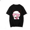 Couple Tee Bubu Is Watching Movies And Milk Tea With Dudu Tshirt Cartoon Cute Graphic Tees For Ladies Kawaii Unisex Tops