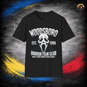 Woodsboro Horror Film Club T-Shirt Scream Movie Unisex Softstyle Tee 2XL