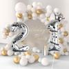 40 Inch Silver Foil Balloon Number 28,Crown 28th Birthday Party Decorative Balloons,Number Large Numbers Balloon 28,Girls Boys 28th Birthday