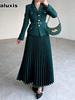 New Arrivals Women's Autumn Fashion Button Blazer & Pleated Skirt Set