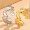 Adjustable Stainless Steel Heart Ring for Women - Sweet Temperament